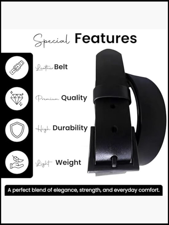 Genuine Italian Leather Belt, Vegetable Tanned, Metal-Free TSA Friendly main image 7